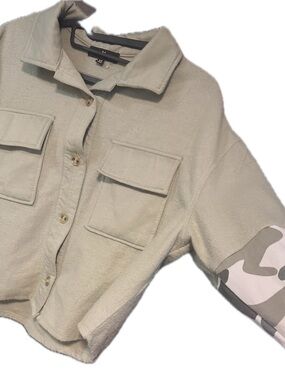 Almost Famous Light Sage Green Jacket with Branded Label